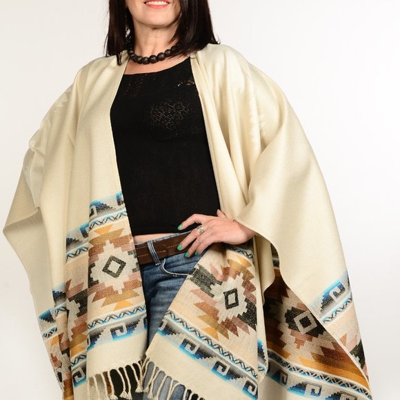 ANDEAN Alpaca PONCHO, Unisex, Artisanal Free Ship - Picture 1 of 12